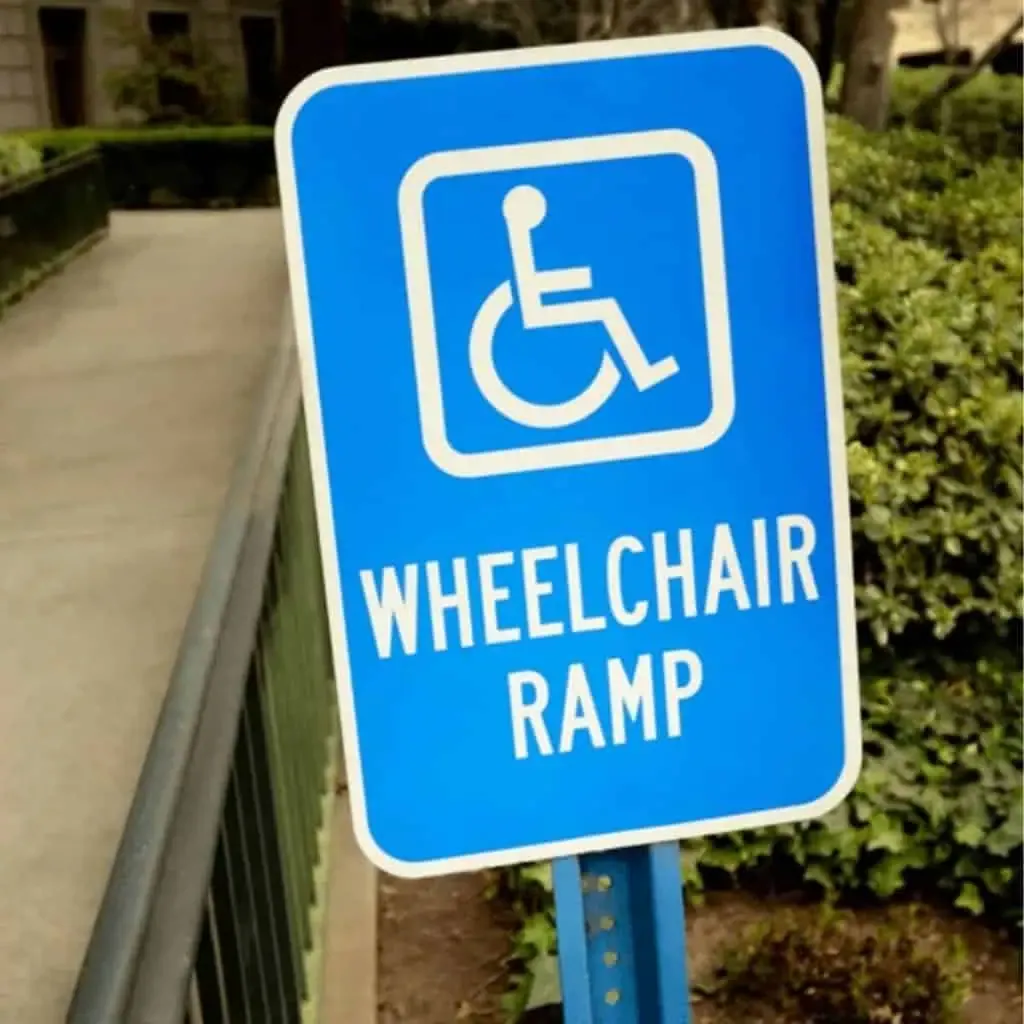 Disabled Parking Sign has been installed after ADA inspection at commerical property