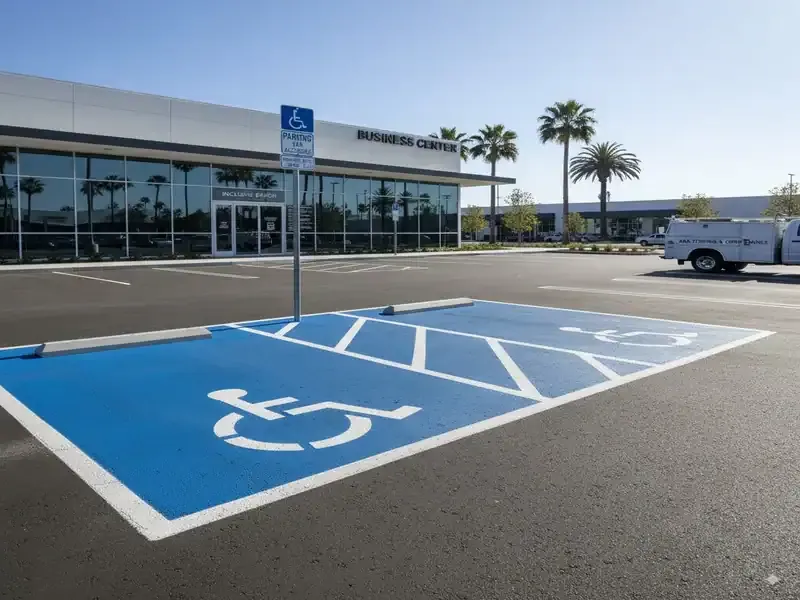 In this guide, we will cover the key aspects of ADA parking requirements, especially for businesses in Los Angeles. We will break down the federal and local regulations, the required parking space dimensions, signage requirements, and the process to ensure your parking lot meets these standards. We’ll also discuss the challenges businesses often face and offer practical solutions to keep you compliant. ADA parking lot striping Huntington Beach by ADA Striping around Lake Park and Shipley Nature Center, premier striping parking lots Huntington Beach specialists.