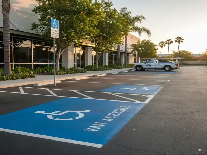In this guide, we will cover the key aspects of ADA parking requirements, especially for businesses in Los Angeles. We will break down the federal and local regulations, the required parking space dimensions, signage requirements, and the process to ensure your parking lot meets these standards. We’ll also discuss the challenges businesses often face and offer practical solutions to keep you compliant. Asphalt overlay and blacktop paving Huntington Beach by ADA Striping close to Newland House Museum and Huntington Beach Central Park East, trusted asphalt repair Huntington Beach experts.